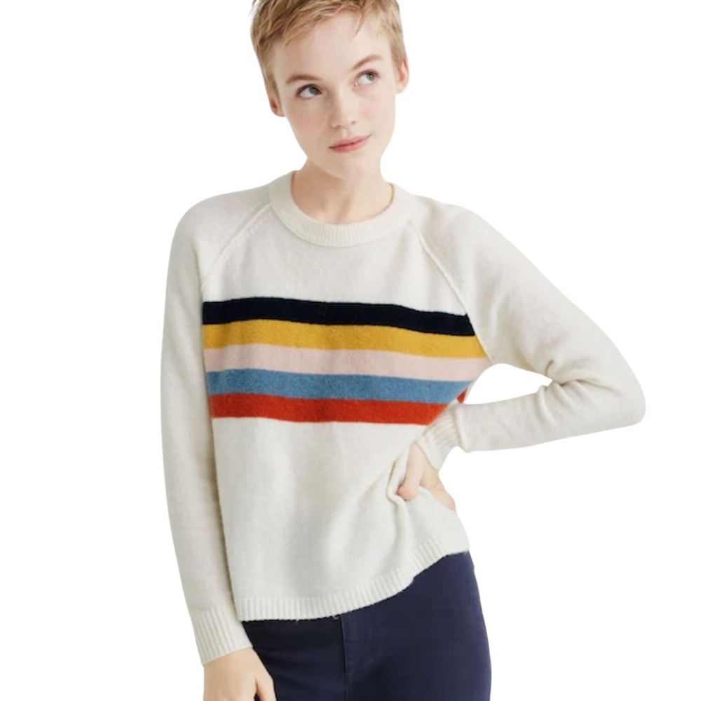 Madewell Striped Sweater XL Soft Cozy Casual Modern Relaxed Fall Winter Preppy